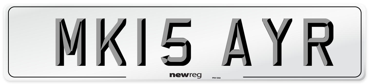 MK15 AYR Number Plate from New Reg